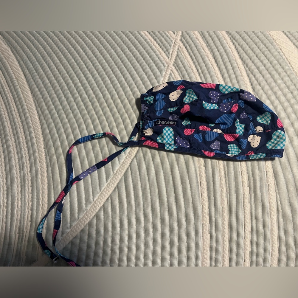 Cherokee Multicolor Heart Scrub Cap
